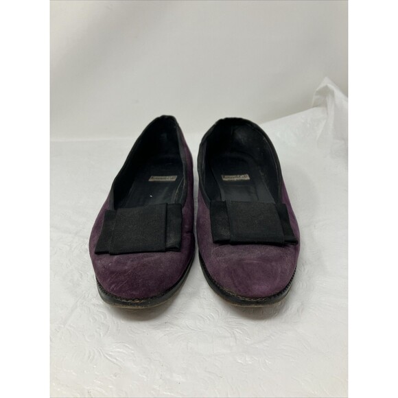 Kenneth Cole ITALY Purple Suede Leather Flats Slip On Loafers Bow EU 39.5 US 8.5 - Picture 2 of 13